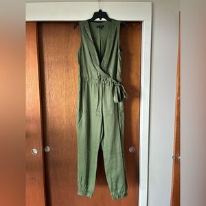 Banana Republic Forest Green Wrap Jumpsuit: Size 10